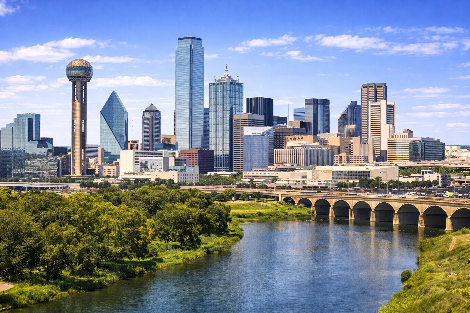 Dallas skyline and refinance-calulator economic environment 2026