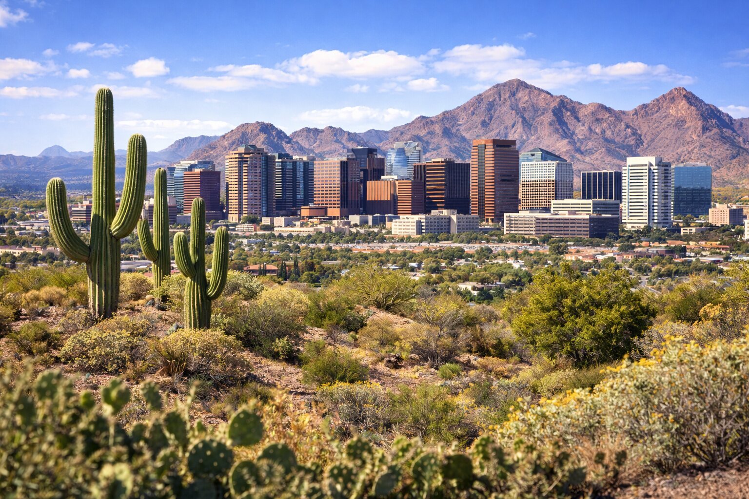 Phoenix skyline and Compound Interest Calculator economic environment 2026